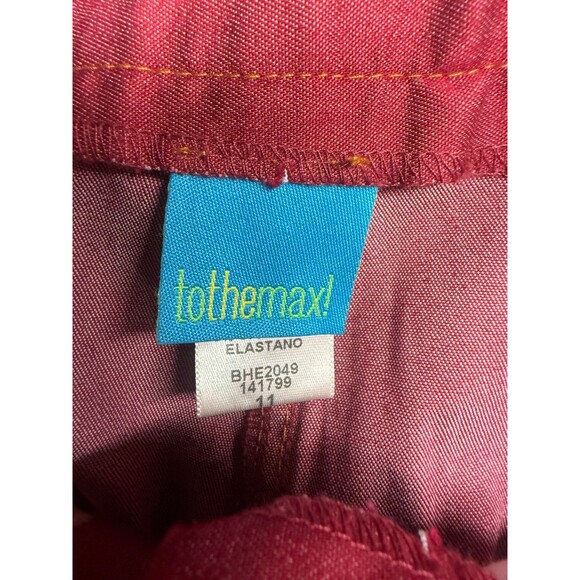 Y2K To The Max! Red Cotton Blend Flare Pants Women’s Size 11 | 2000s Retro USA - Picture 10 of 12